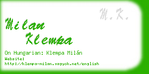 milan klempa business card